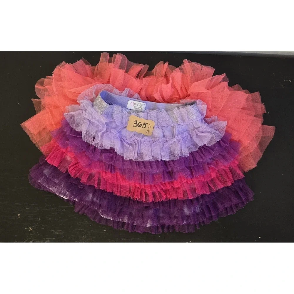 The Childrens Place Cherokee Girls Tutu Skirt Lot Pink Purple Tiered Ruffle Mesh